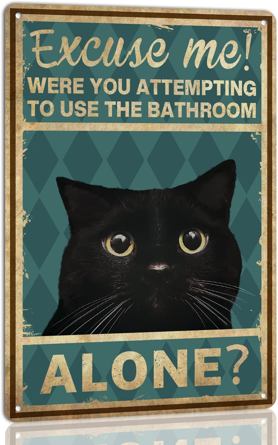 Home Alone Bathroom - Seni Dinding Bergambar Kucing; Maafkan Saya,
