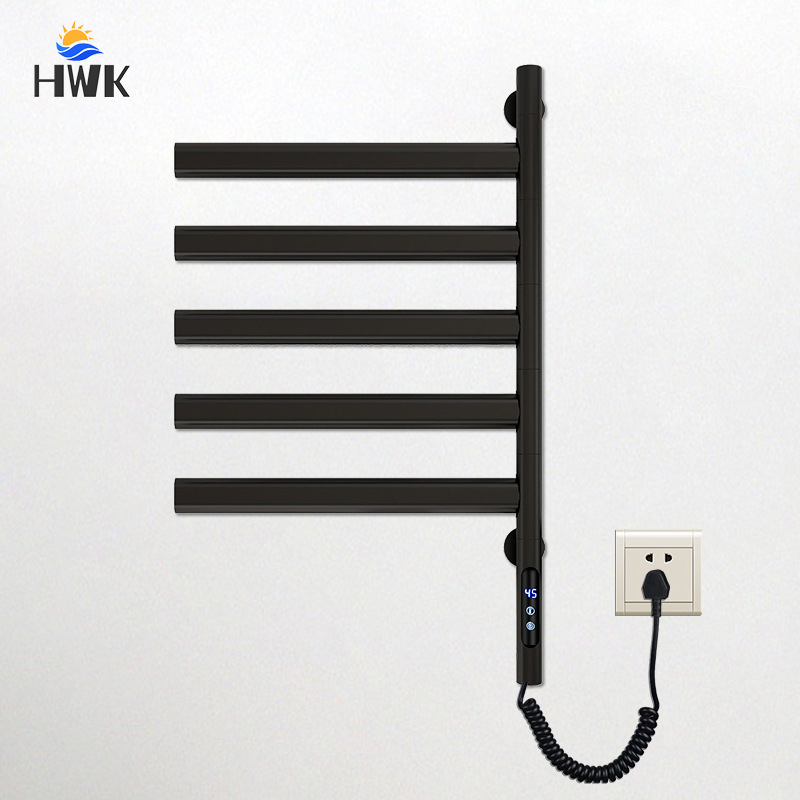 Towel Warmer Electric - Hitam/Putih/Abu-abu Rel Handuk Dipanaskan Listrik Kontrol