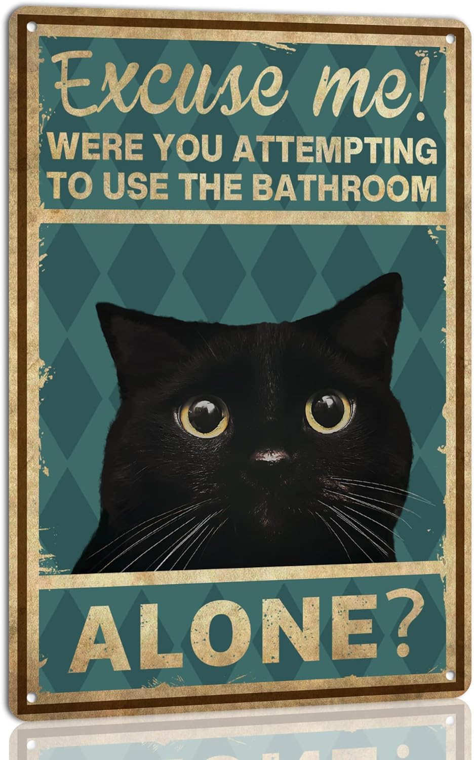 Home Alone Bathroom - Seni Dinding Kamar Mandi Kucing, Tanda