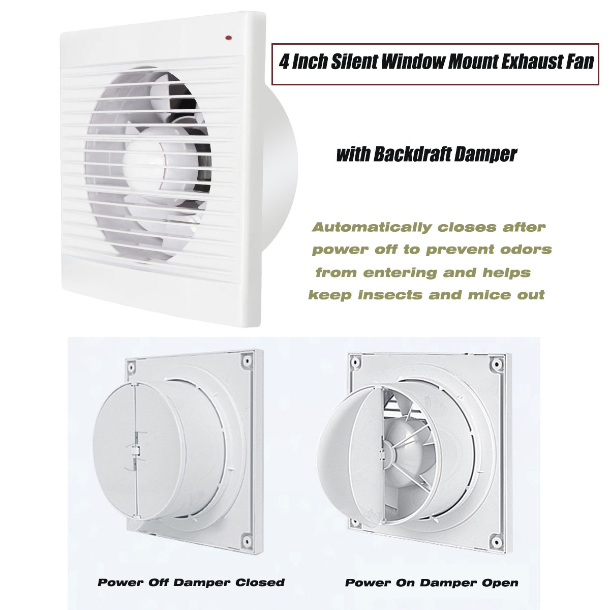 Home Bathroom Vent - Kipas Exhaust 4 Inch Senyap untuk