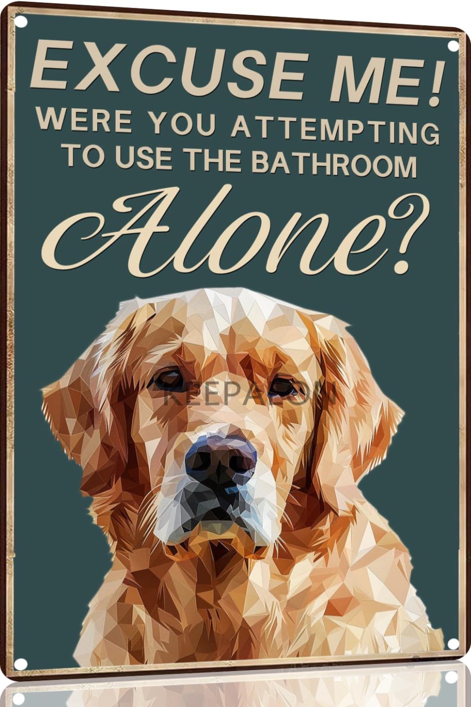 Home Alone Bathroom - Hiasan Dinding Kamar Mandi Golden Retriever,