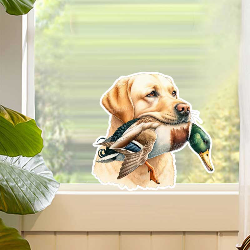 Home Bathroom Tiles - Stiker Penutup Toilet Labrador Retriever Duckhound