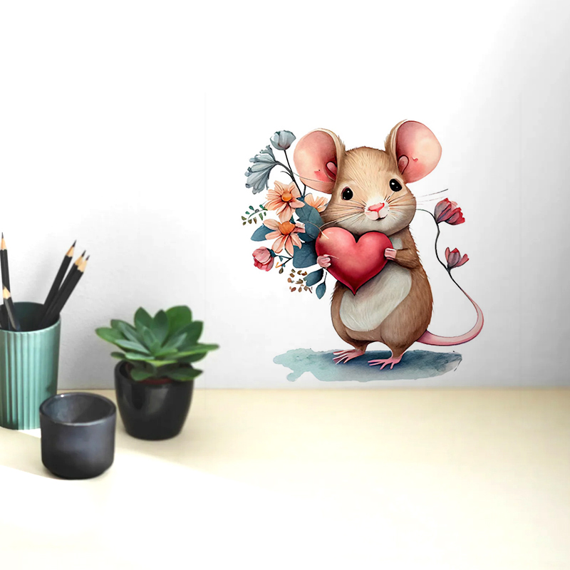 C228 # stiker dinding tikus lu - Home Bathroom Wall Tiles ulasan dan harga