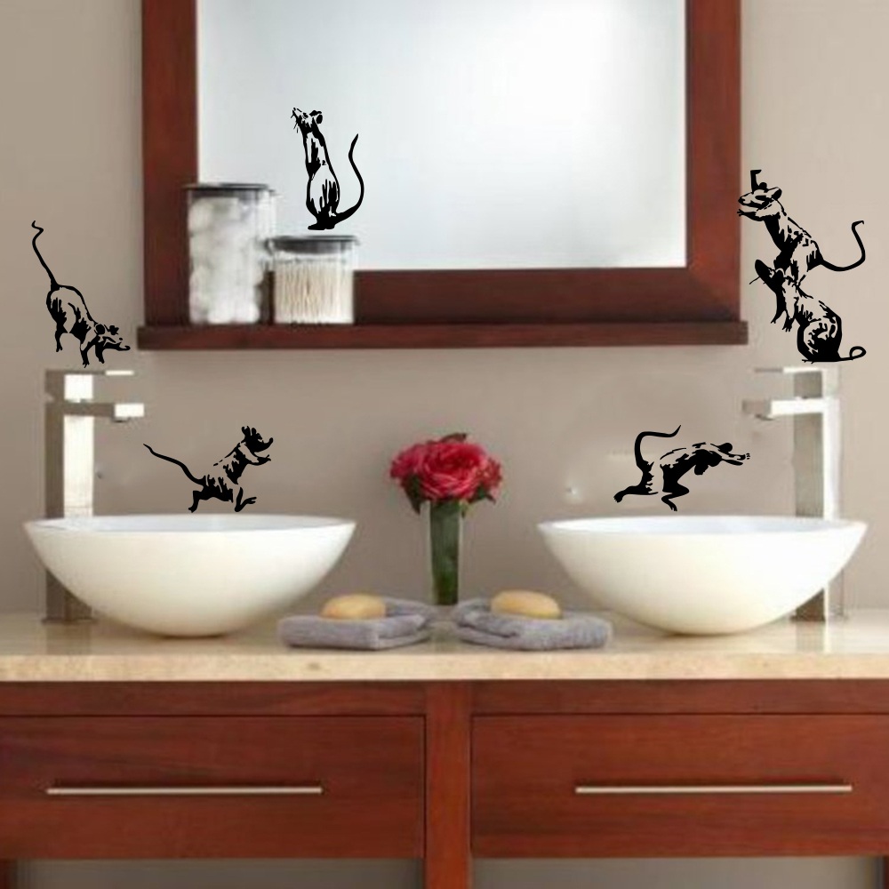 5 Buah Stiker Dinding Tikus To - Home Bathroom Tiles ulasan dan harga