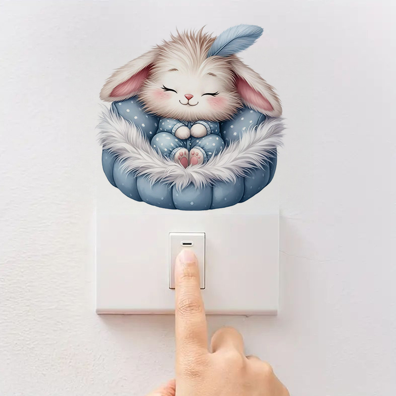 Stiker kelinci lucu, tempelan  - Home Bathroom Tiles ulasan dan harga