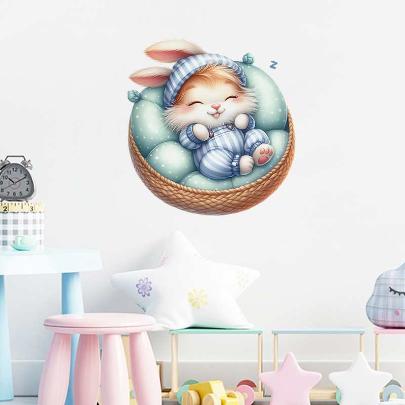 Stiker kelinci lucu, tempelan  - Home Bathroom Tiles ulasan dan harga
