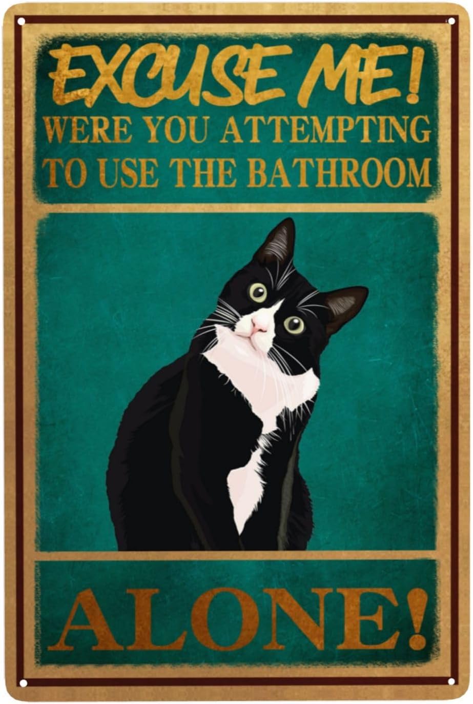 Papan Tanda Retro Kucing Berja - Home Alone Bathroom ulasan dan harga