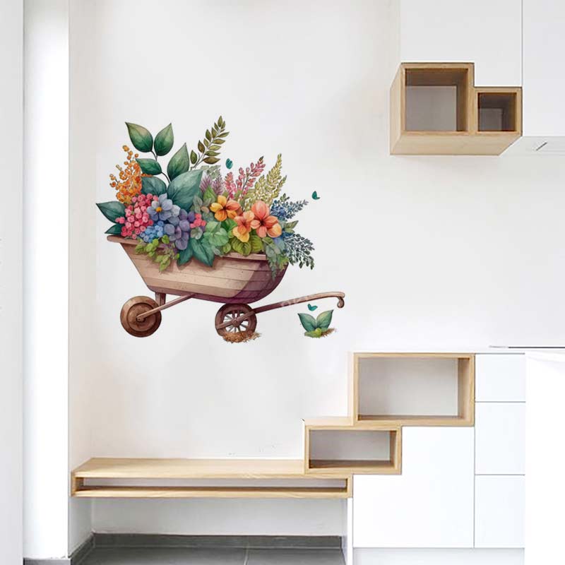 Gaya pedesaan bunga stiker din - Home Bathroom Tiles ulasan dan harga
