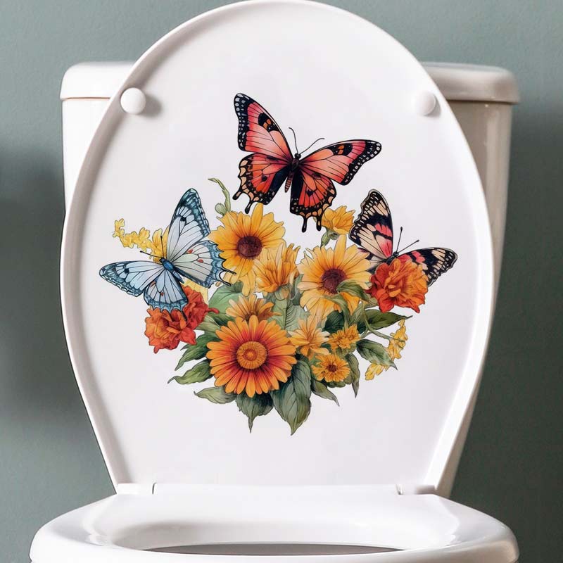Gaya pedesaan bunga stiker din - Home Bathroom Tiles ulasan dan harga