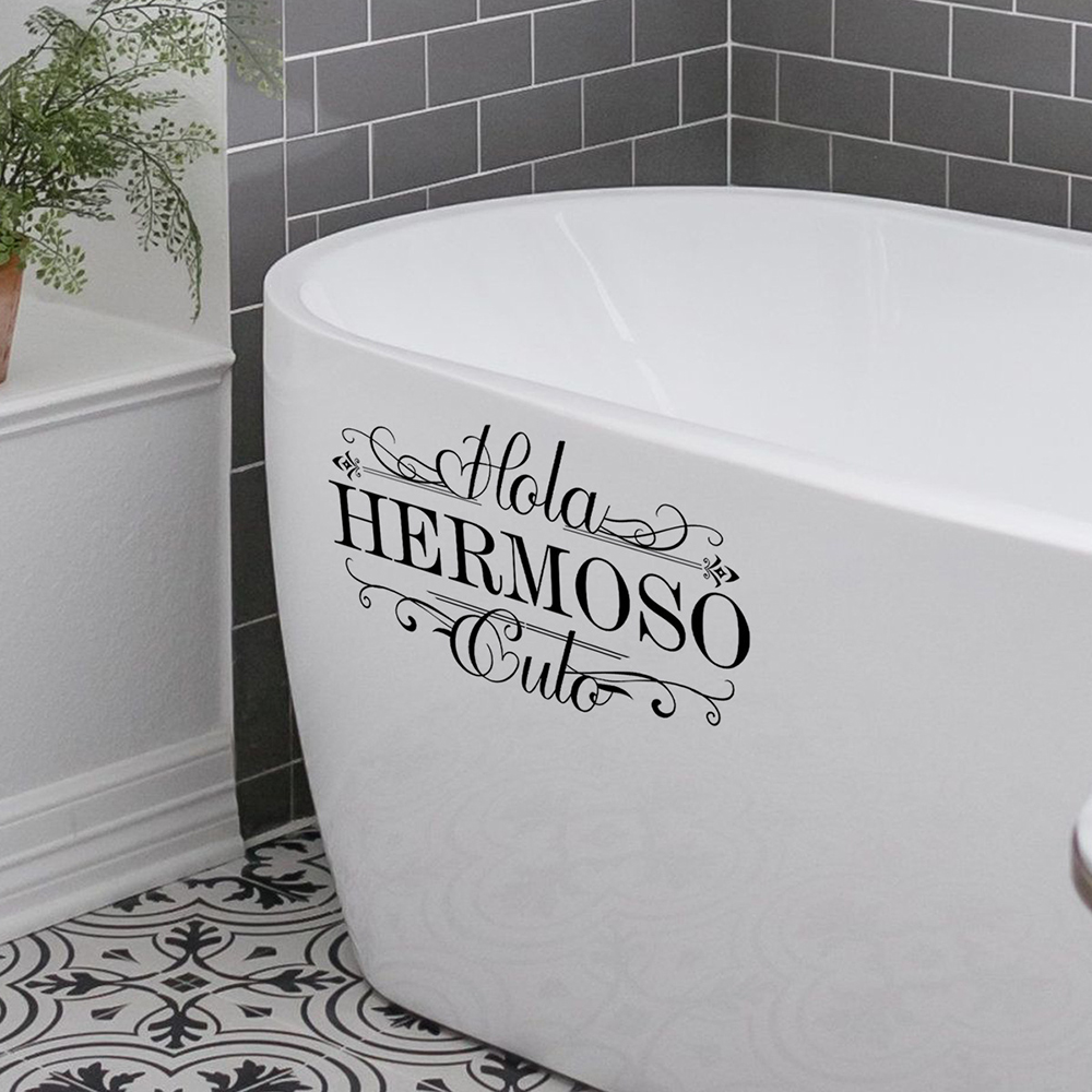 Stiker Dinding Toilet Hola Her - Home Bathroom Tiles ulasan dan harga