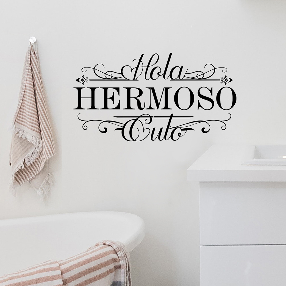 Stiker Dinding Toilet Hola Her - Home Bathroom Tiles ulasan dan harga