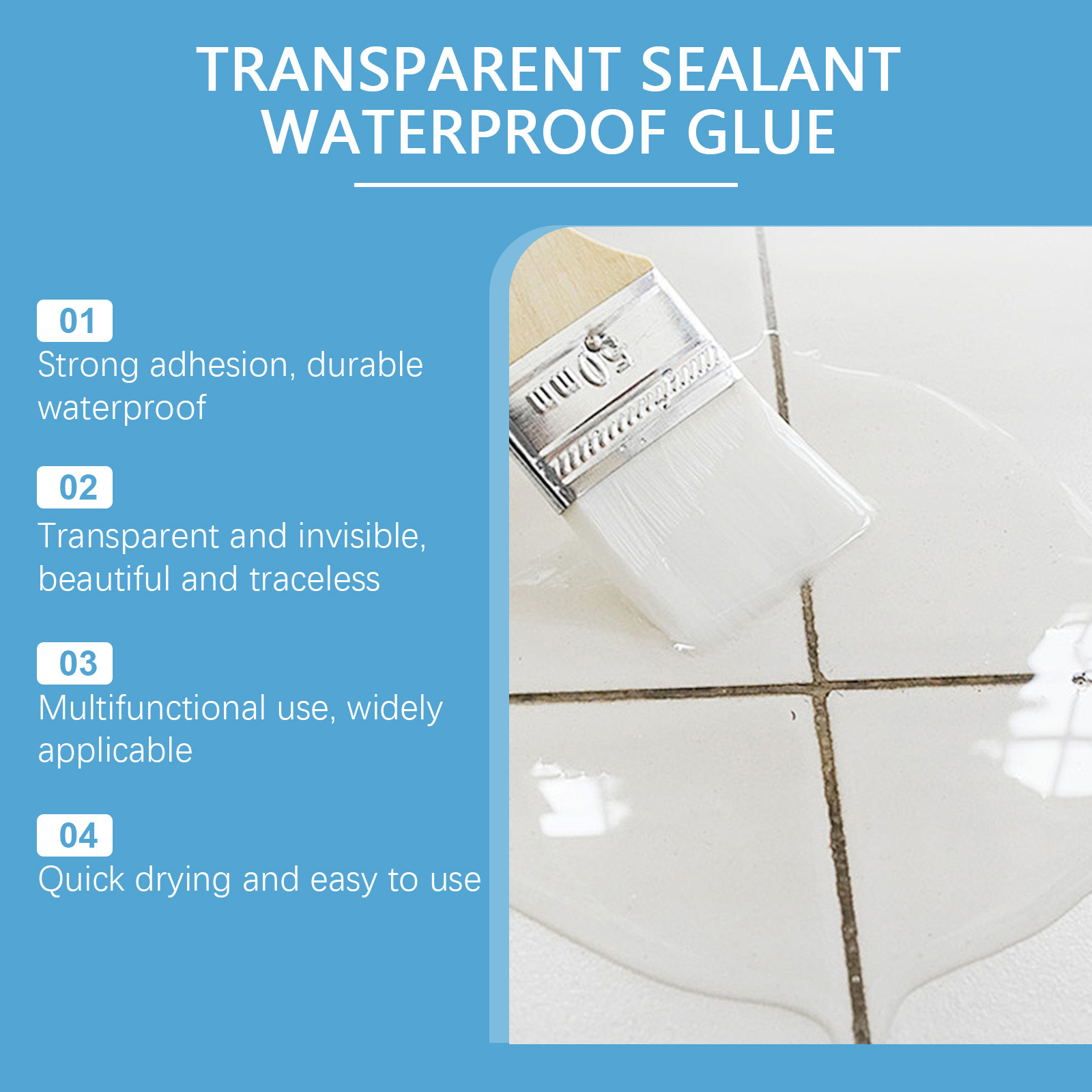 Sealant Tahan Air Transparan D - Home Bathroom Tiles ulasan dan harga